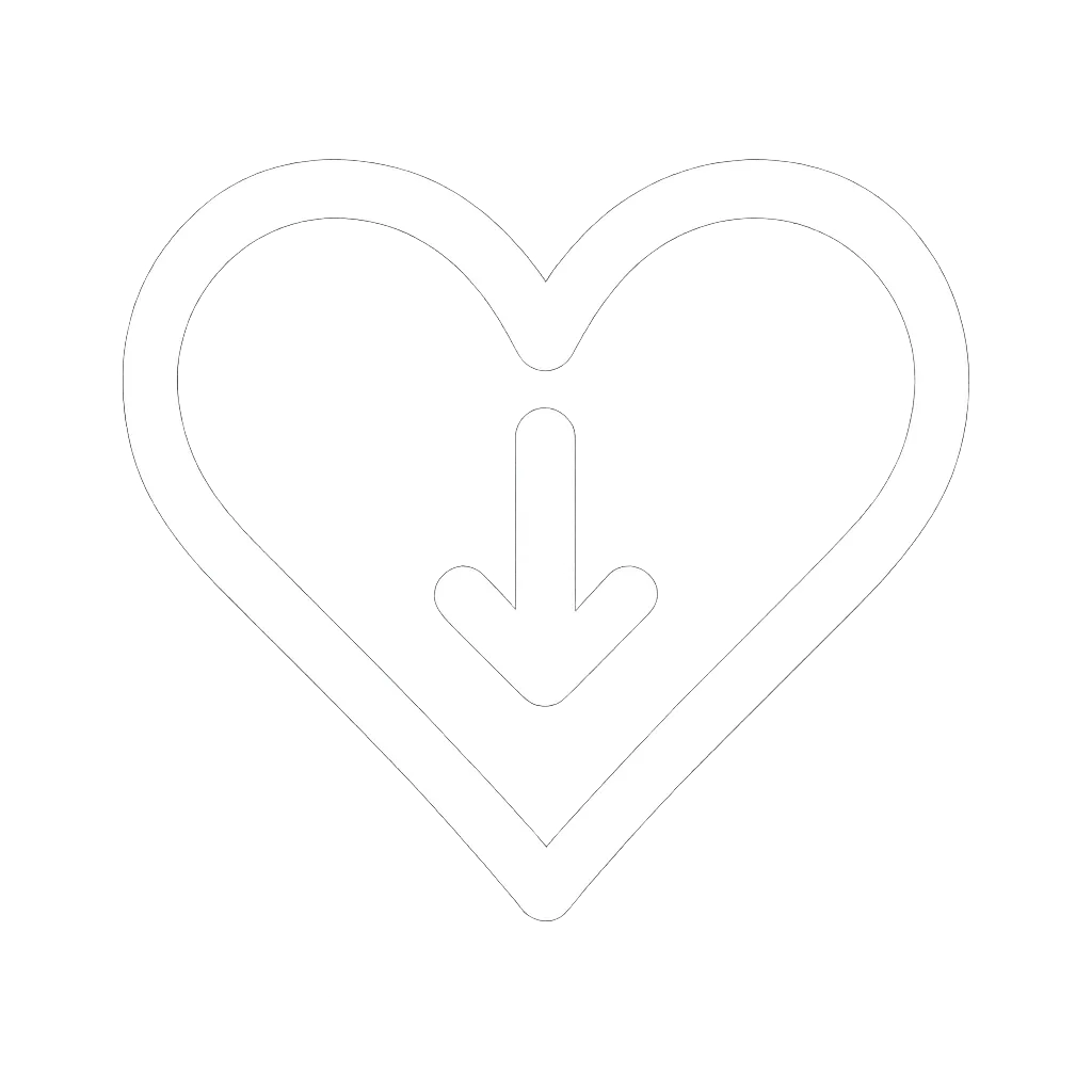 Heart icon with a downward arrow representing low libido